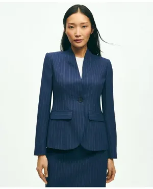 Brooks Brothers Women's Wool Pinstripe Jacket Navy Brooks Brothers