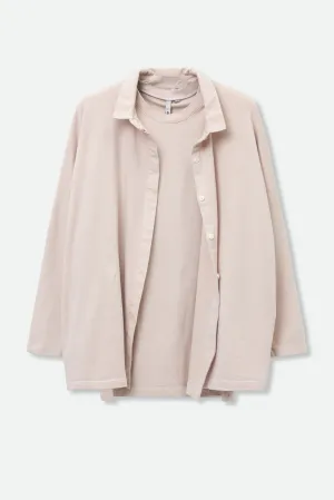 BUTTON FRONT TOP IN PIMA COTTON STRETCH