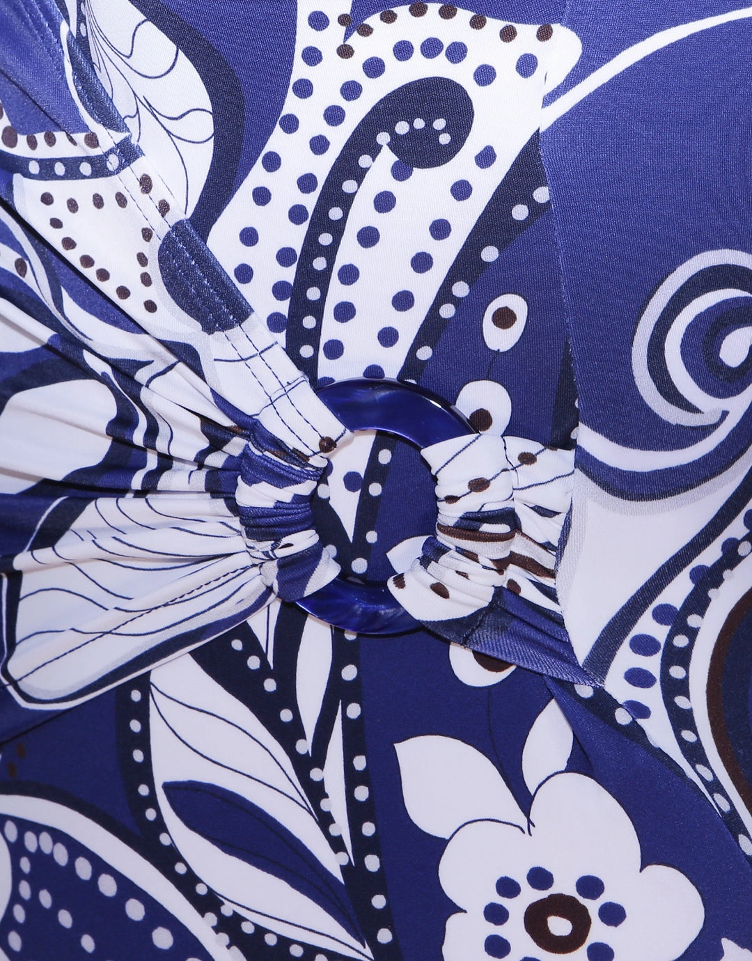 Cachemire Wrap Front Swimsuit - Blue and White