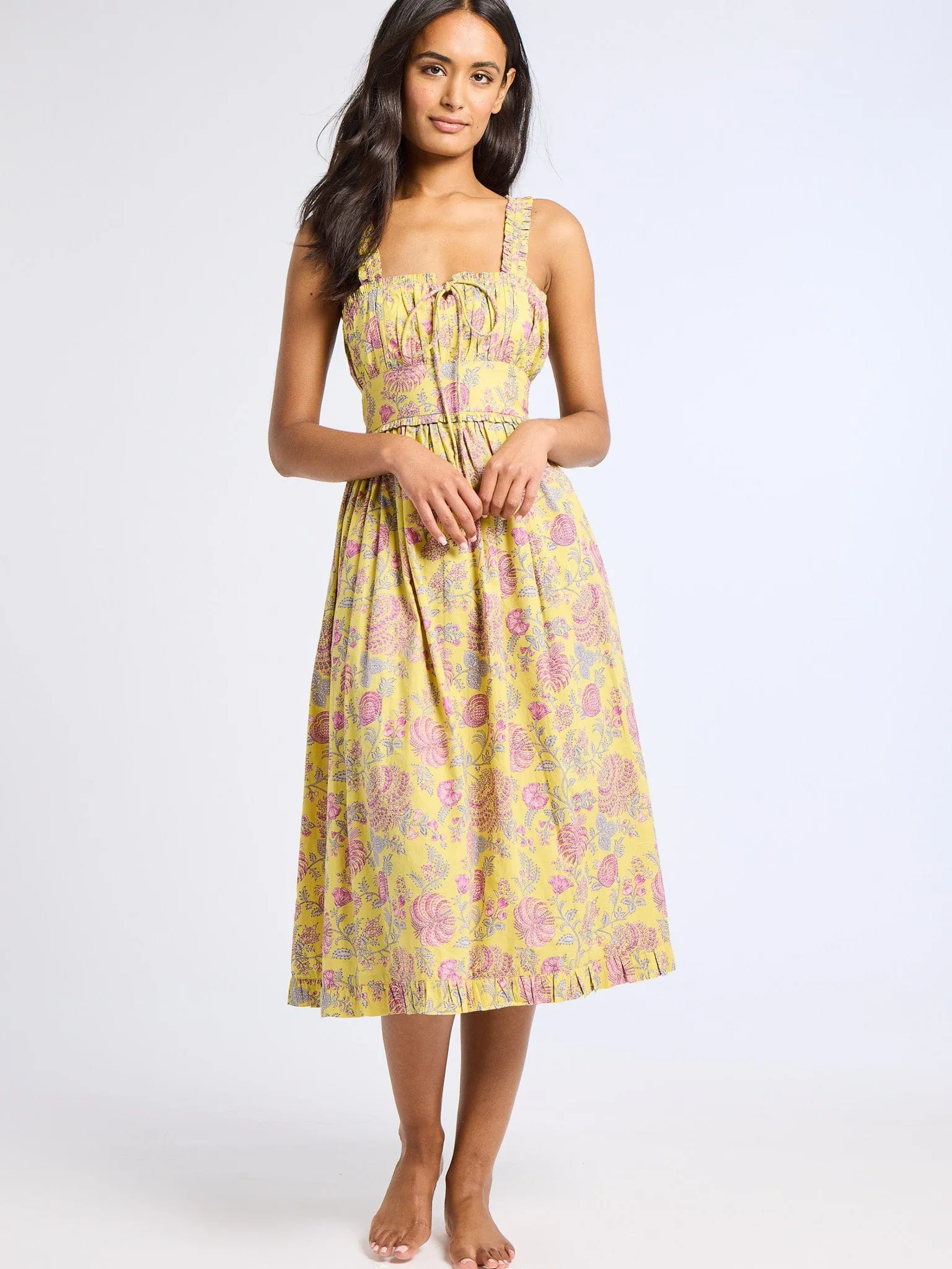 Calla Dress in Citron Floral