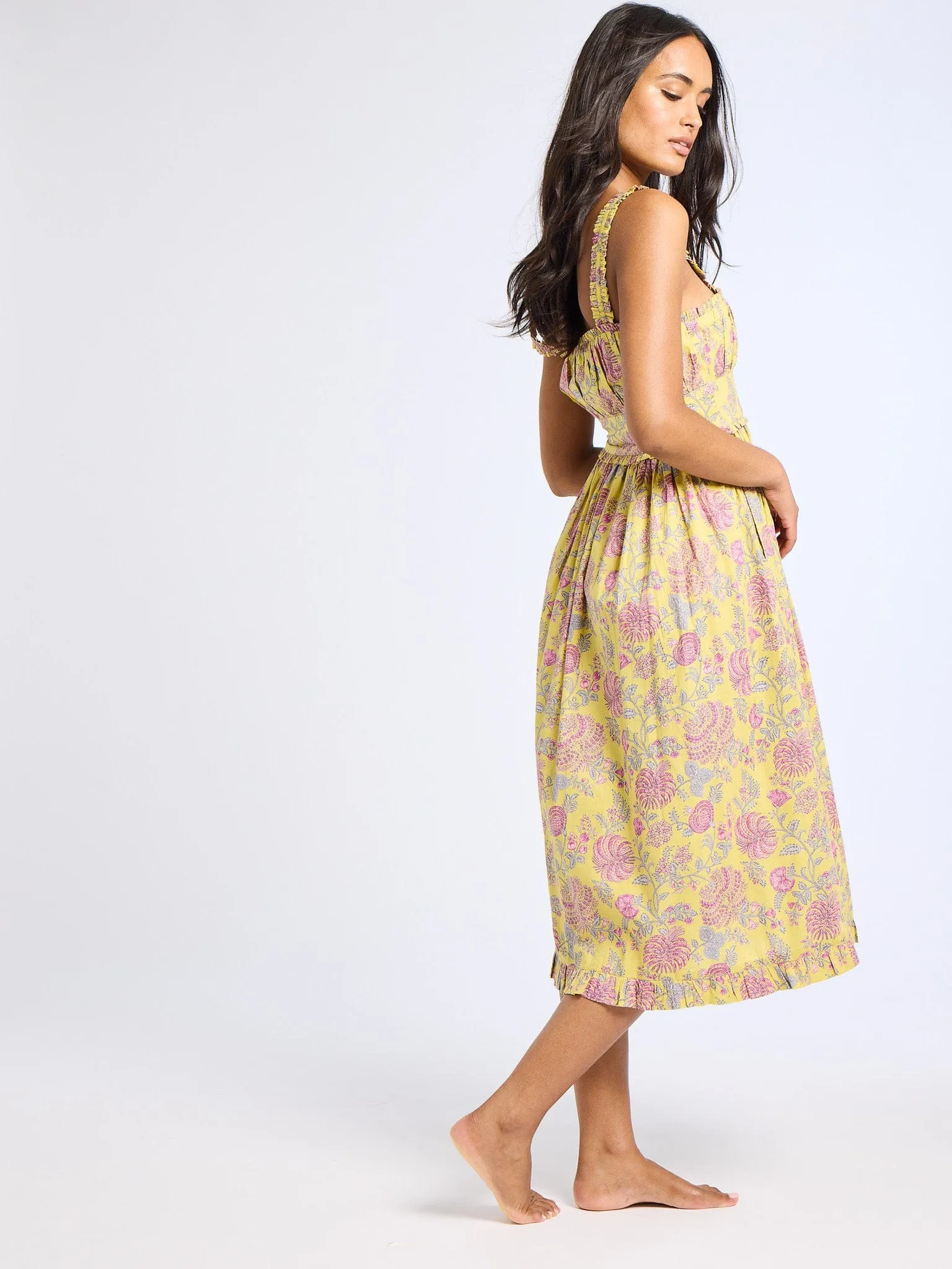 Calla Dress in Citron Floral