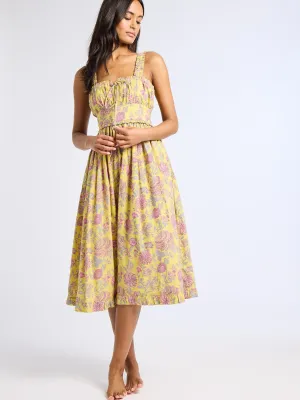 Calla Dress in Citron Floral