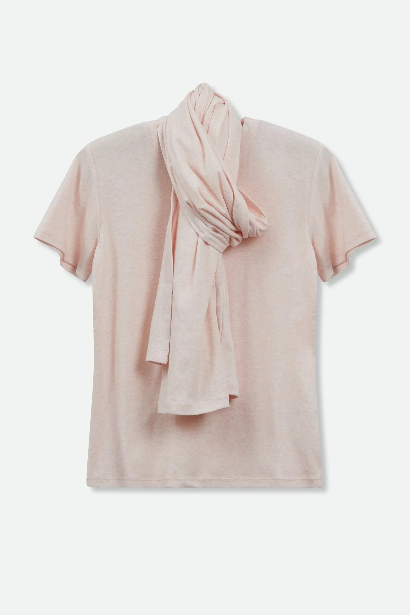 CAP SLEEVE CREW IN HEATHERED PIMA COTTON