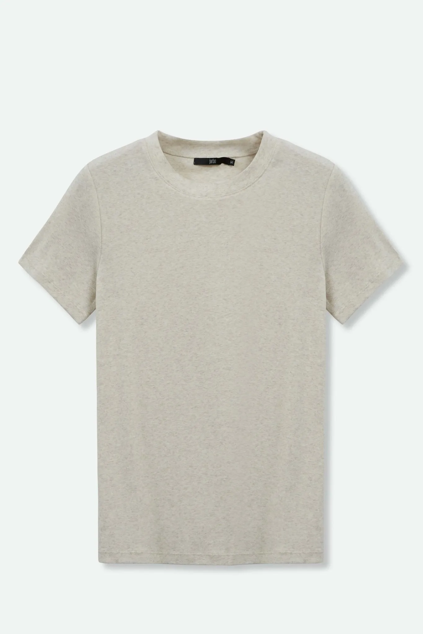 CAP SLEEVE CREW IN HEATHERED PIMA COTTON