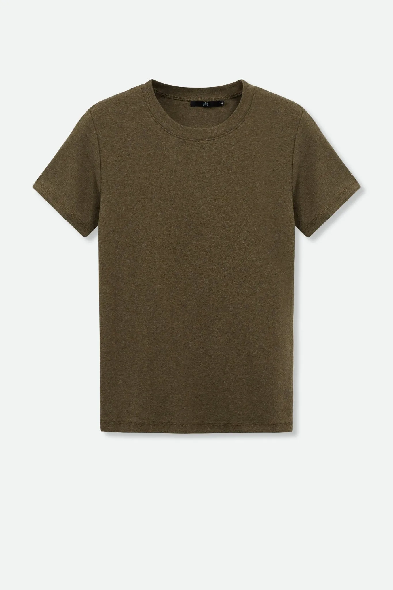CAP SLEEVE CREW IN HEATHERED PIMA COTTON