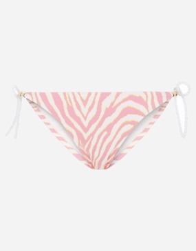 Cape Town Rope Tie Side Bikini Bottom - Print swim shorts for women, stretch fit swim bottoms