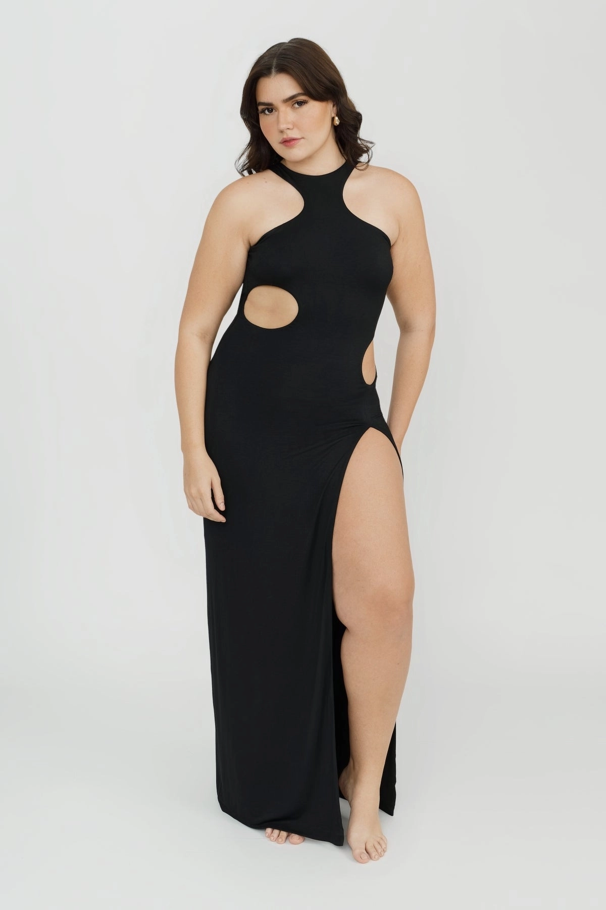 Capri Maxi Dress - Black soft fabric swimwear women, resort swimwear for ladies