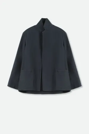 CARA PATCH POCKET JACKET IN ITALIAN BRUSHED COTTON SATEEN