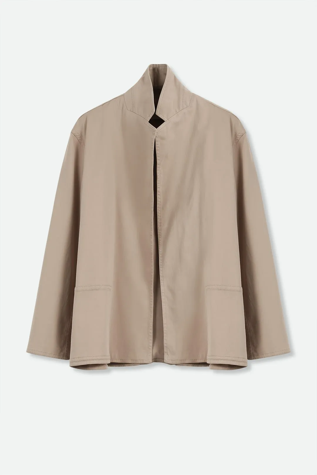 CARA PATCH POCKET JACKET IN ITALIAN BRUSHED COTTON SATEEN