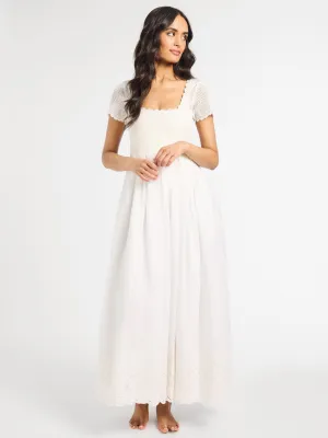 Carla Crochet Dress in White
