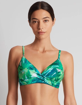 Cartago Palms Single Strap Twist Underwired Bikini Top - Multi full coverage swim tops, cute bikini tops