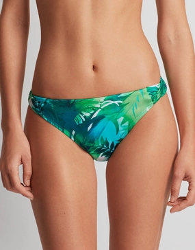 Cartago Palms Twist Side Tab Hipster Bikini Pant - Multi adjustable swim bottoms women, flattering bikini bottoms