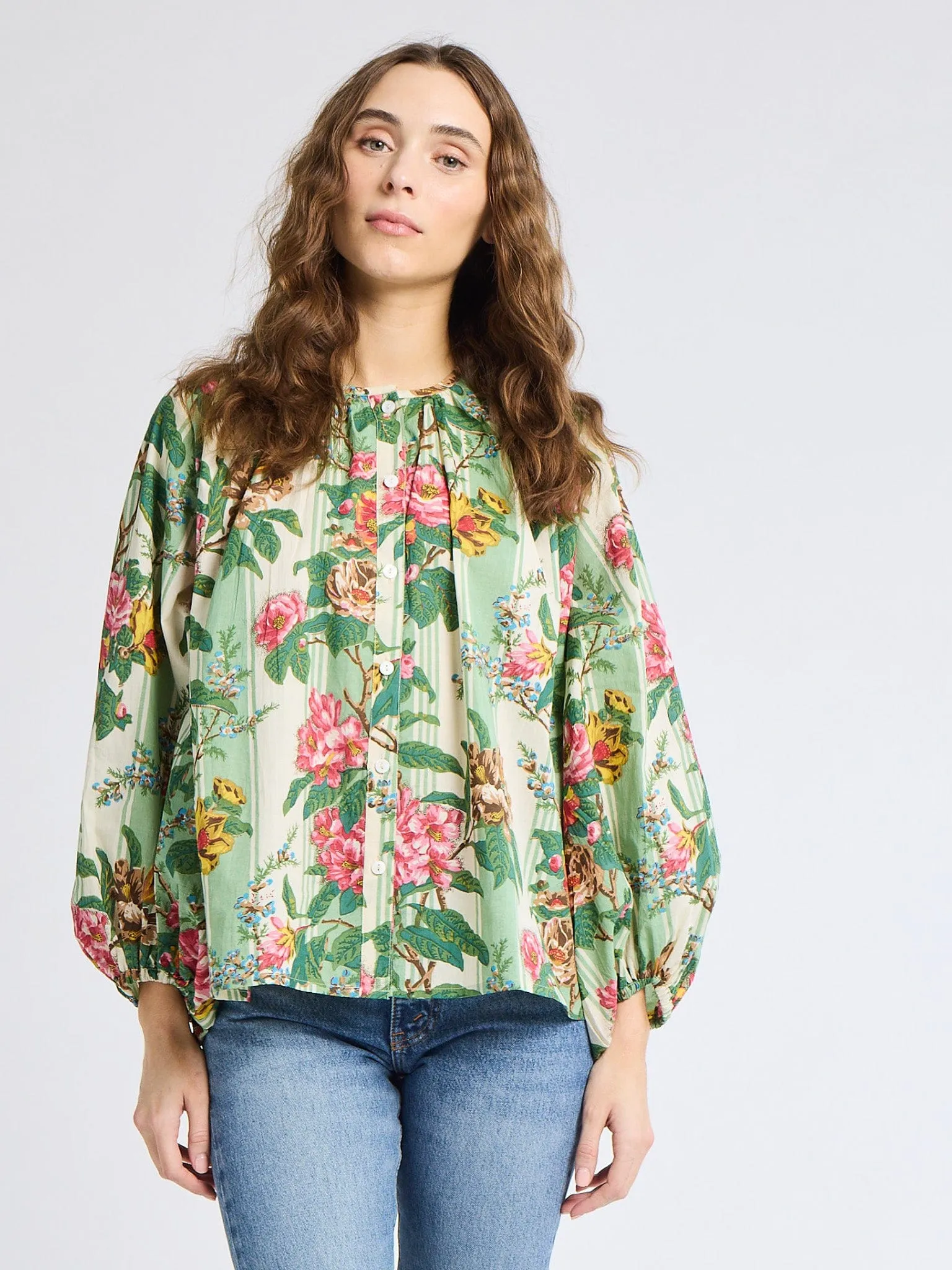Cecily Top in Garden Stripe
