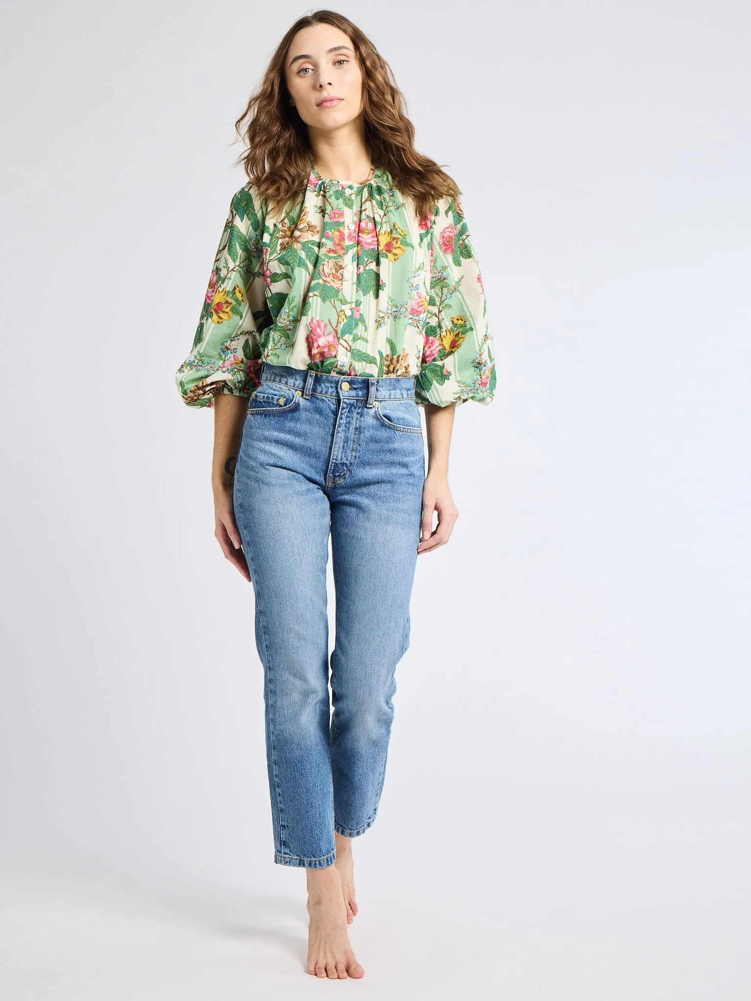 Cecily Top in Garden Stripe