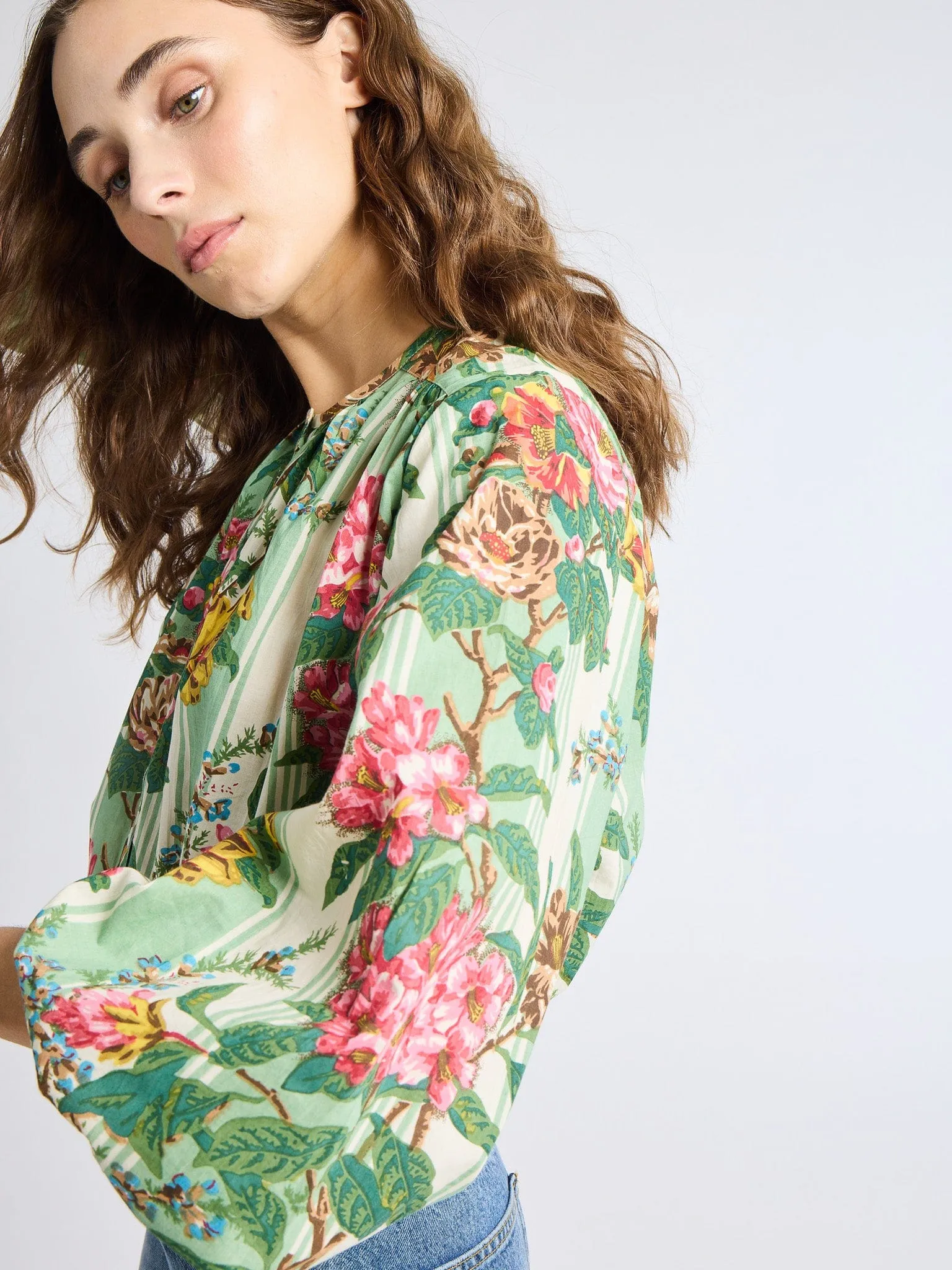 Cecily Top in Garden Stripe