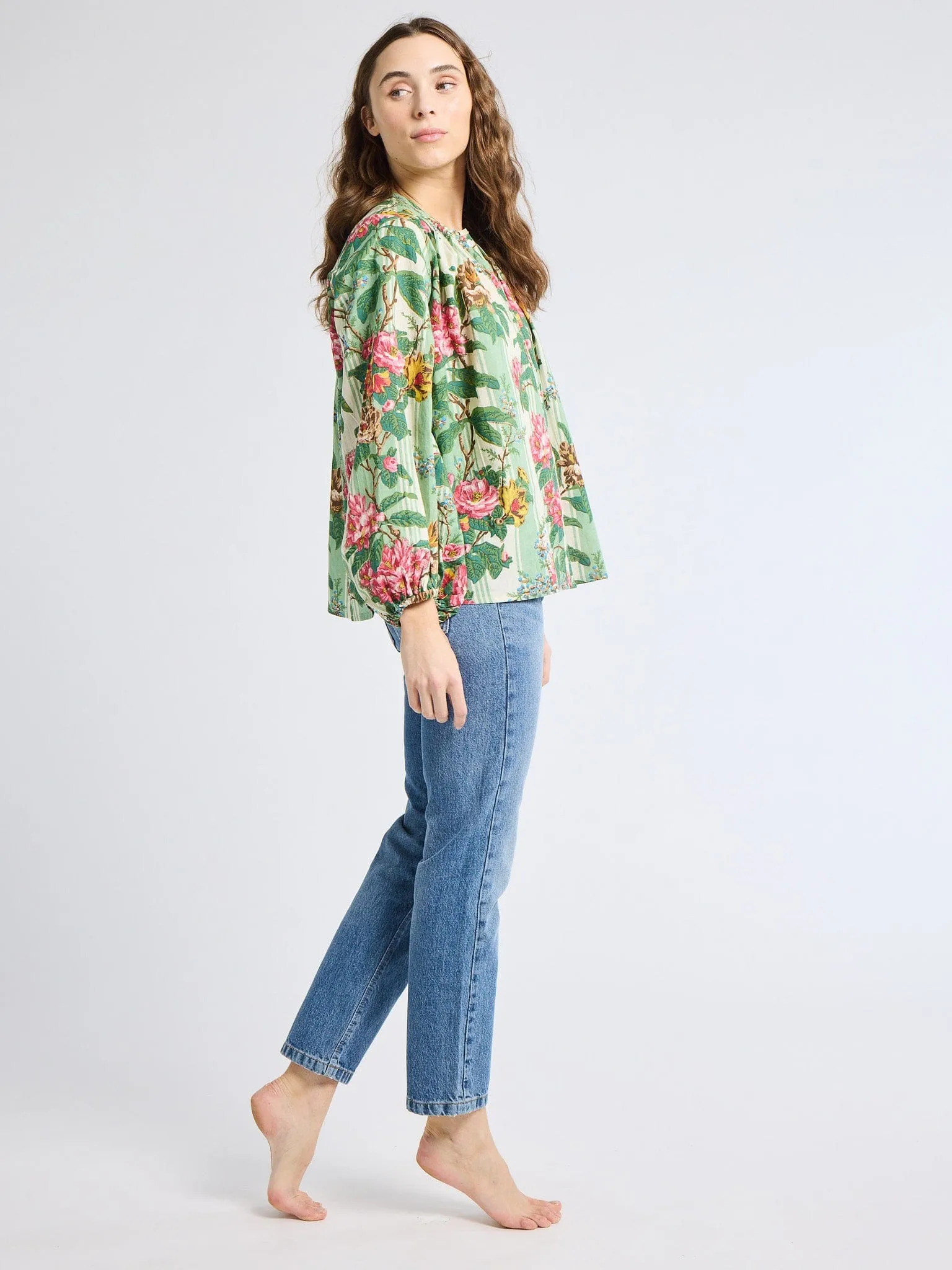 Cecily Top in Garden Stripe
