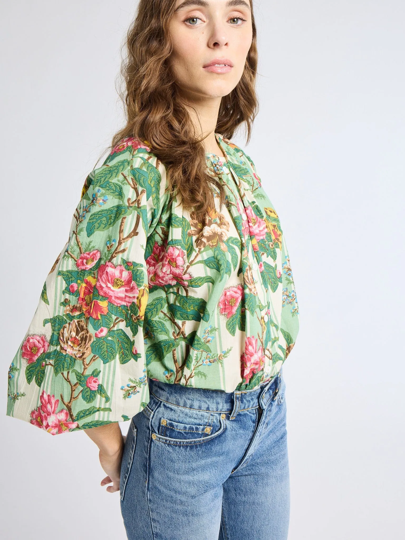 Cecily Top in Garden Stripe