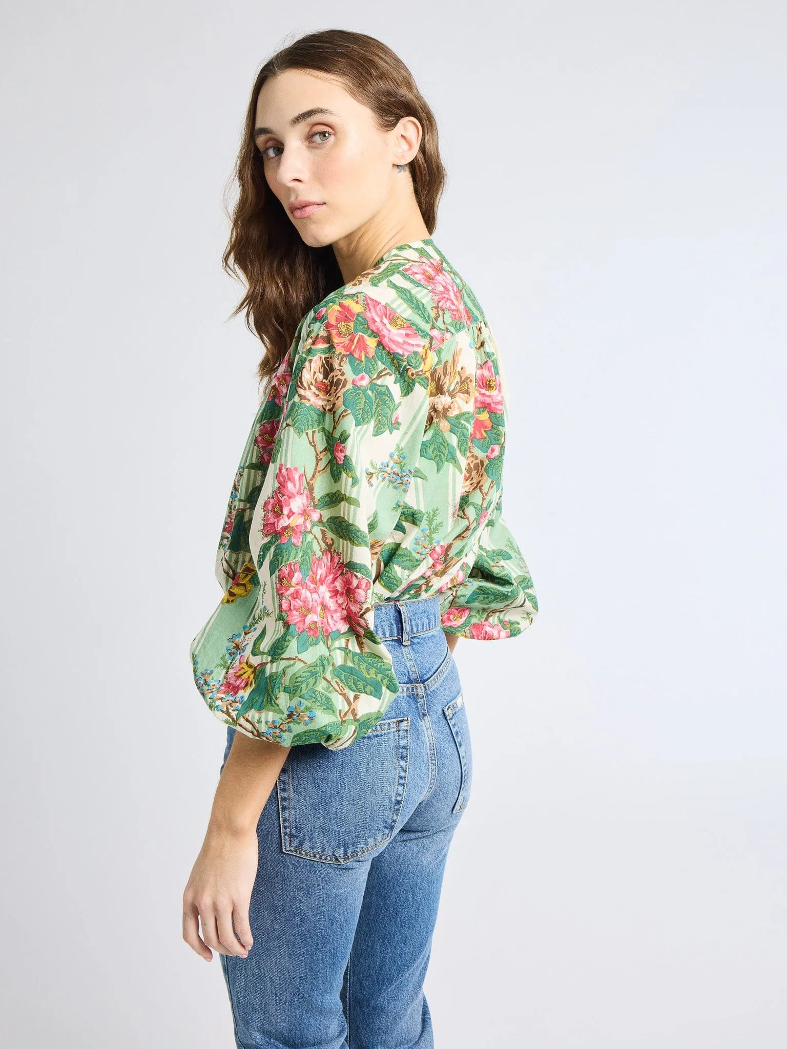 Cecily Top in Garden Stripe