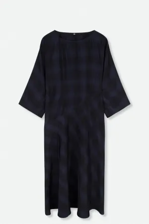 CELENE BIAS BOATNECK DRESS IN ITALIAN CUPRO