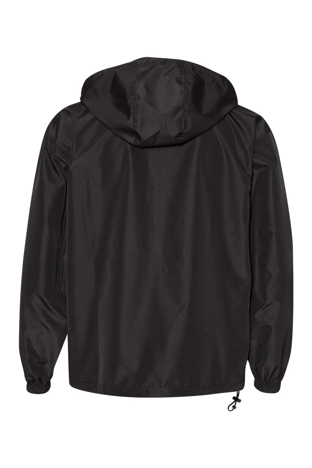 Champion Mens Packable Wind & Water Resistant Anorak 1/4 Zip Hooded Jacket - Black