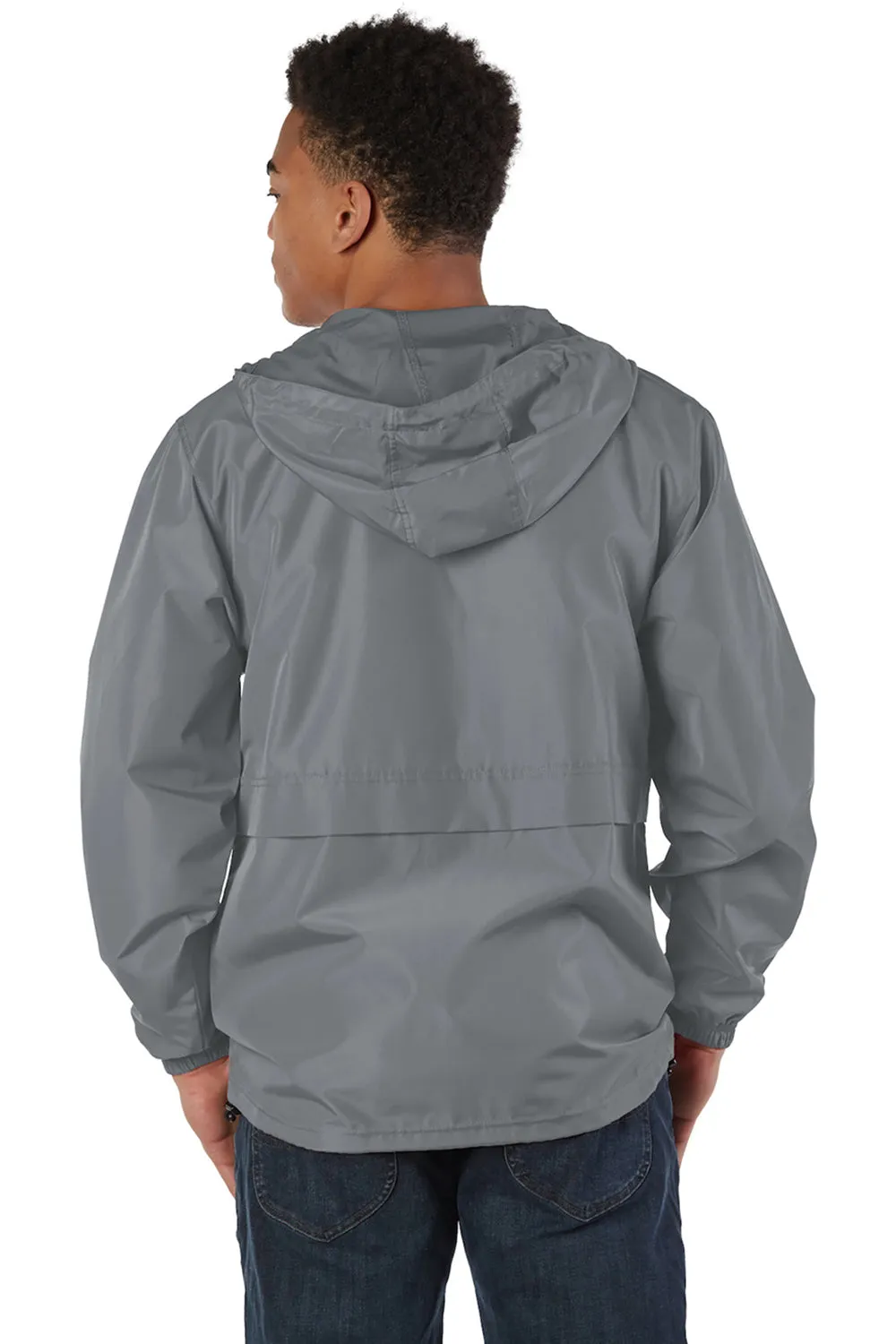 Champion Mens Wind & Water Resistant Full Zip Hooded Anorak Jacket - Graphite Grey