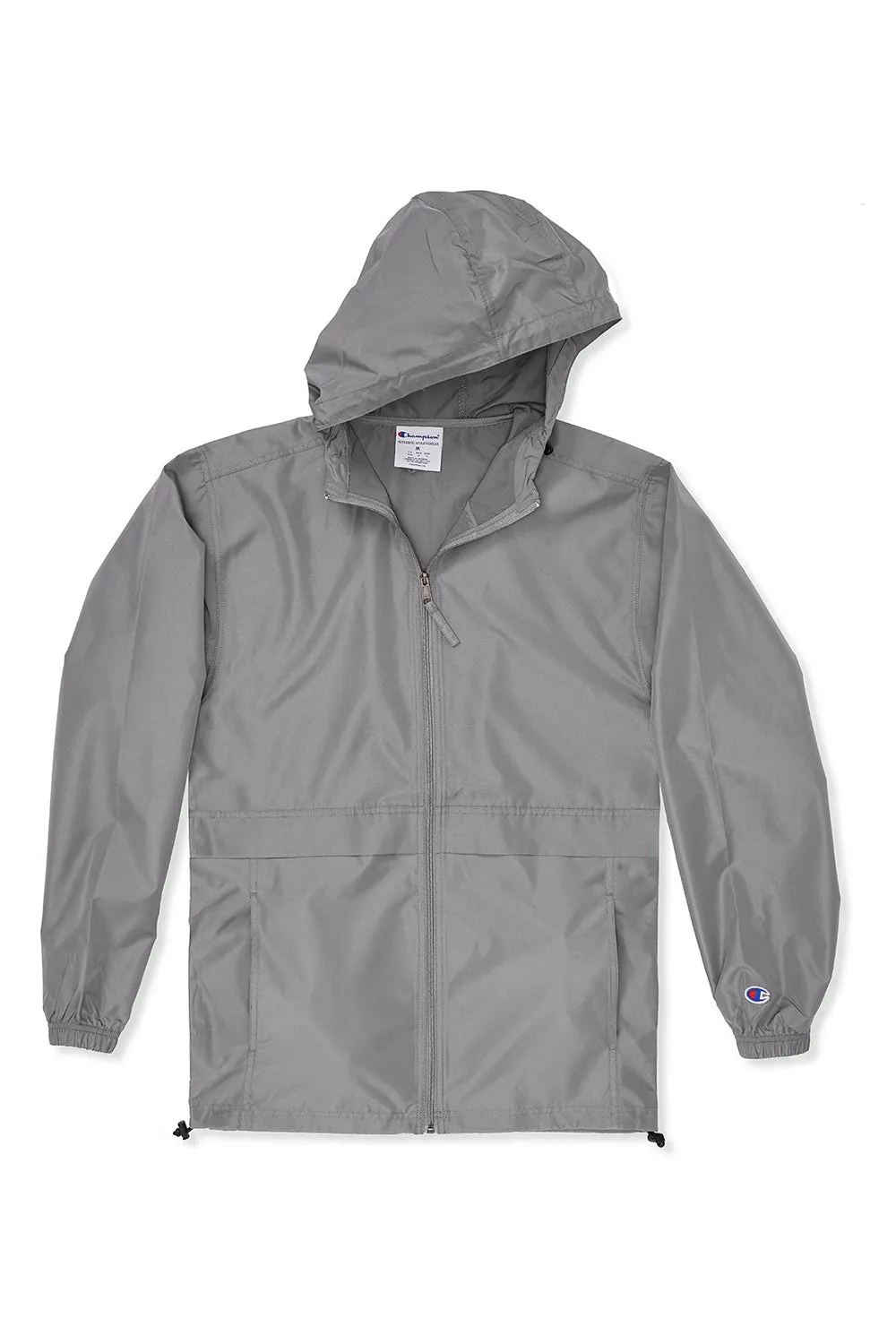 Champion Mens Wind & Water Resistant Full Zip Hooded Anorak Jacket - Graphite Grey