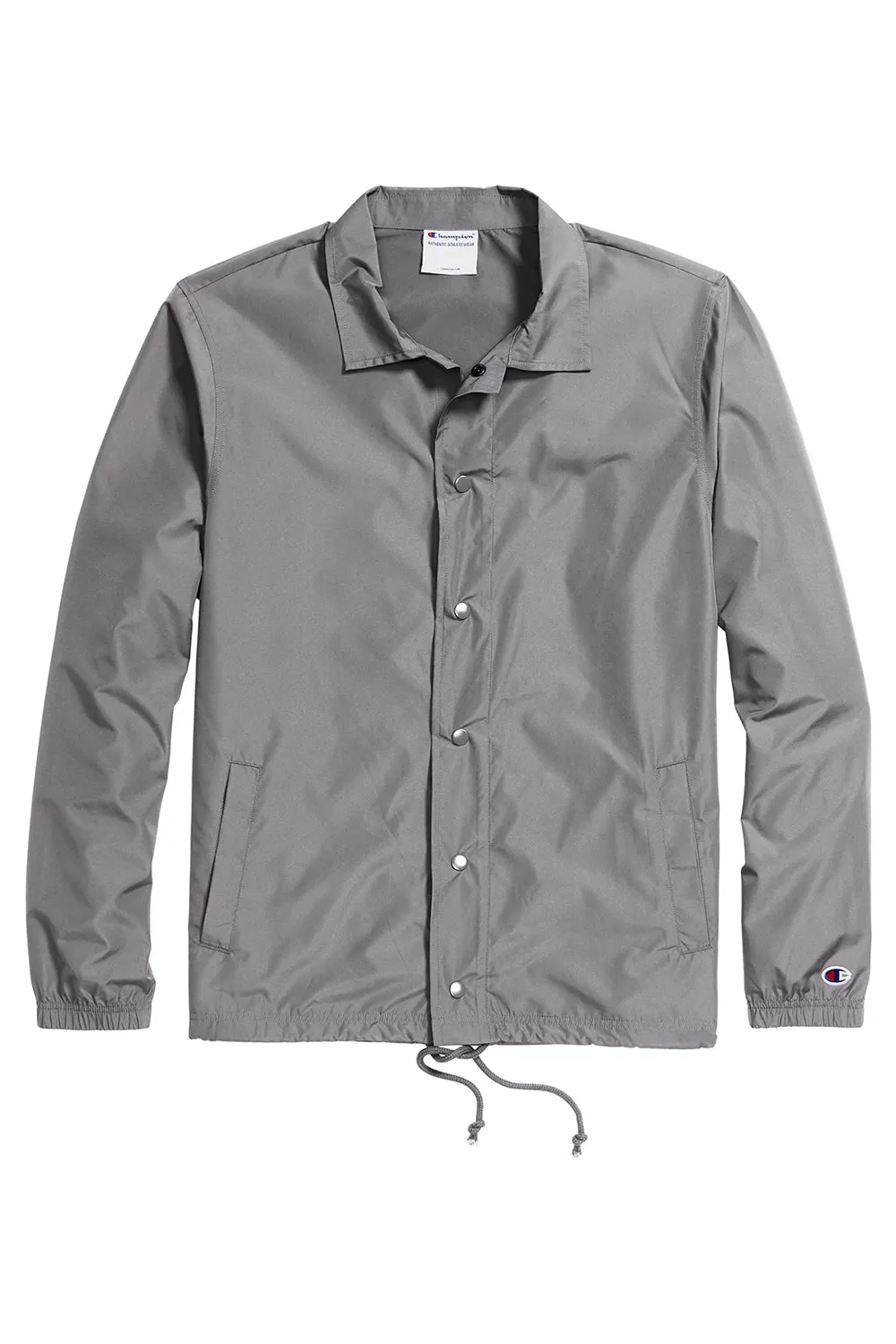 Champion Mens Wind & Water Resistant Snap Down Coach's Jacket - Graphite Grey