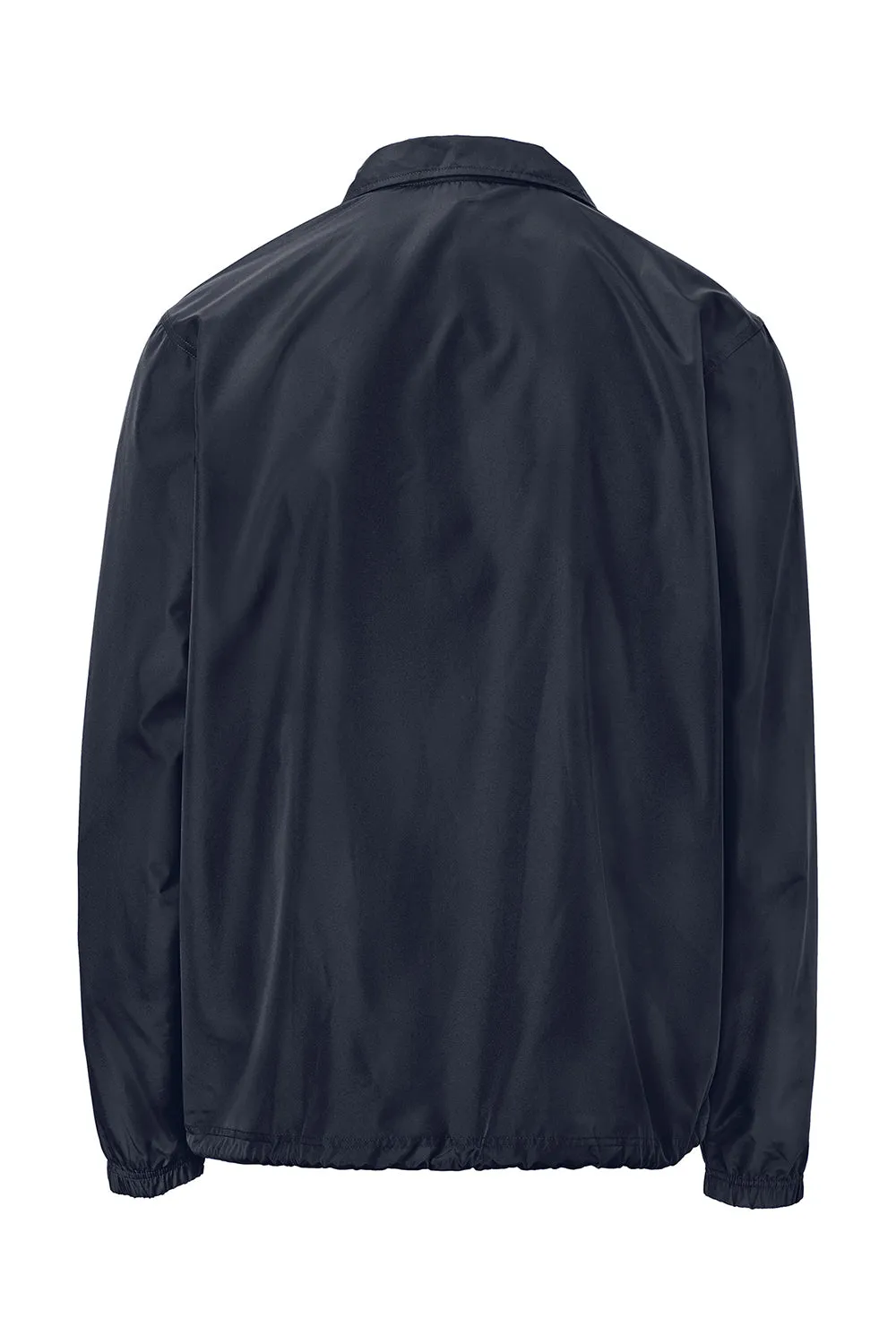 Champion Mens Wind & Water Resistant Snap Down Coach's Jacket - Navy Blue