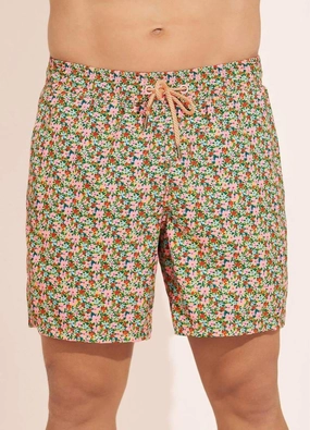 Cheery Blossom Sailor Men Trunks In Multi mens beach swimwear, quick dry mens swimsuits