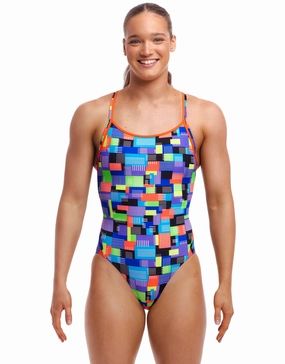 Chip Set Diamond Back Swimsuit - Blue/Multi funkita womens swimsuits, funkita colorful swimwear