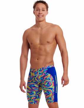 Choppy Waters Swim Training Jammers - Blue funky trunks swim shorts, mens funky trunks swimwear