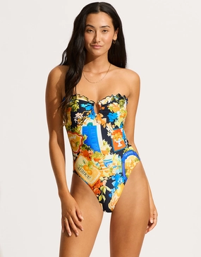 Ciao Bella Bandeau Swimsuit - True Navy bandeau swimsuits for women, strapless swimwear tops