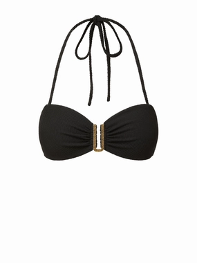 Cindy Swim Top Black Texture high waist swimwear women, swimsuit for women beachwear
