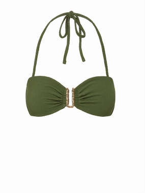 Cindy Top Olive Texture high waist swimwear women, swimsuit for women beachwear