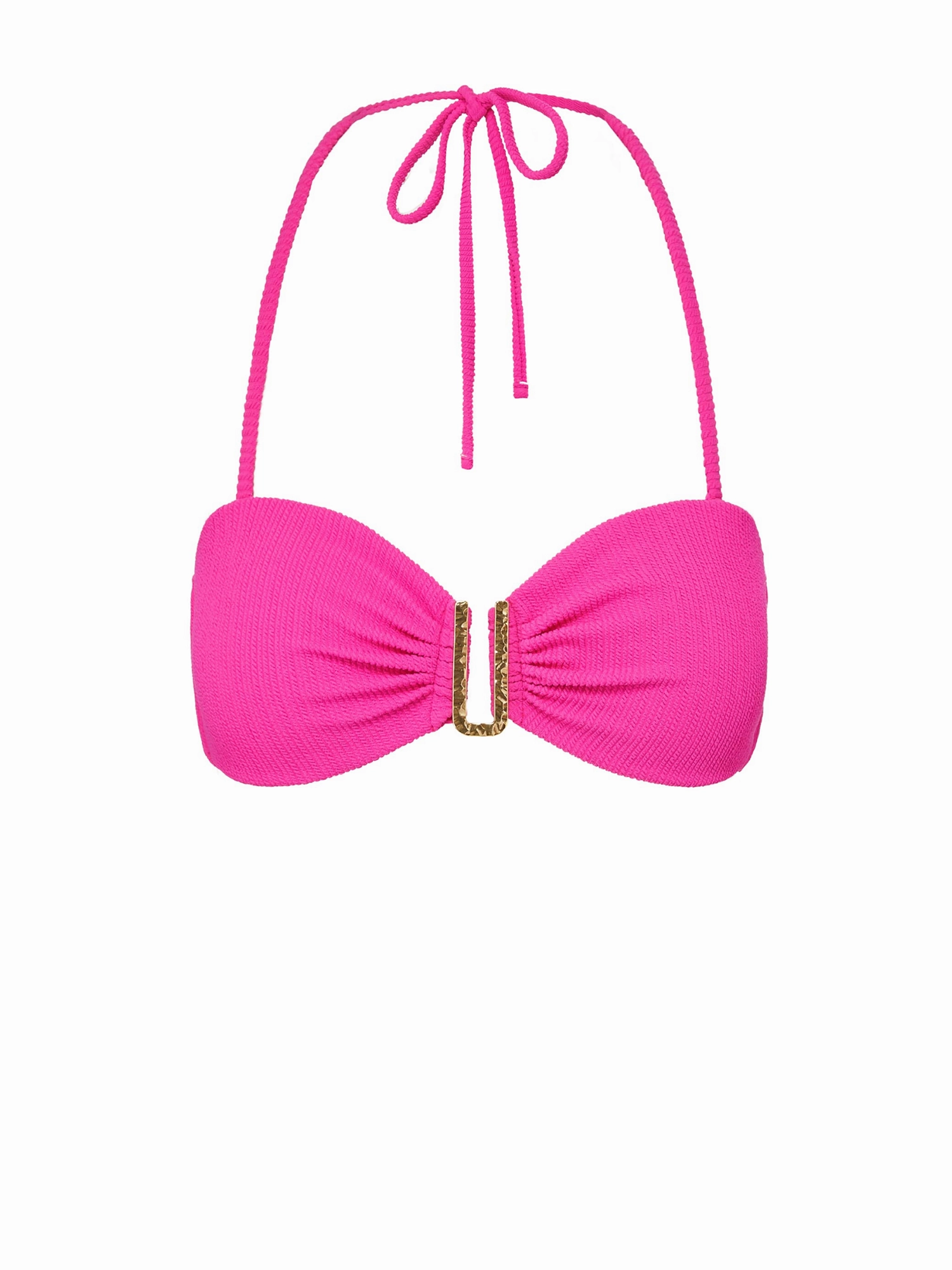 Cindy Top Shocking Pink Textured Stripe strapless swimwear tops, lightweight swim tops