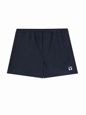 Classic Black Boxer Swimsuit With Elastic Waist summer mens swimwear, mens athletic swimwear