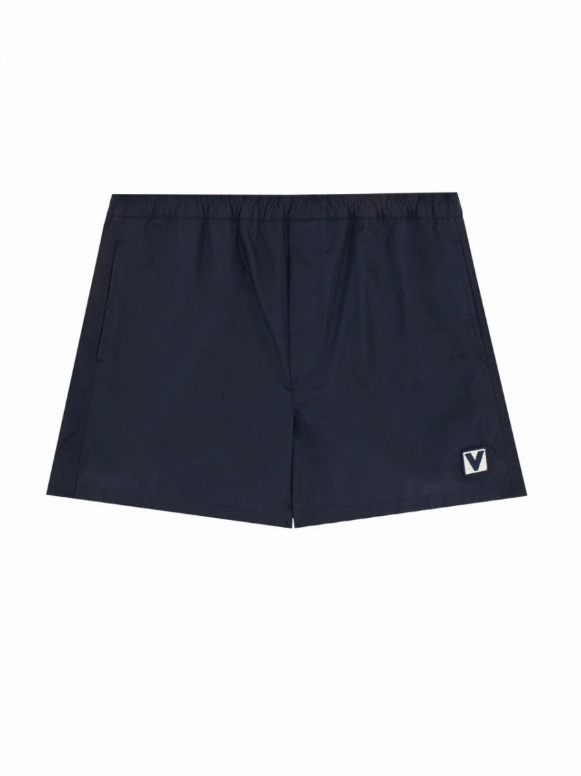 Classic Black Boxer Swimsuit With Elastic Waist summer mens swimwear, mens athletic swimwear