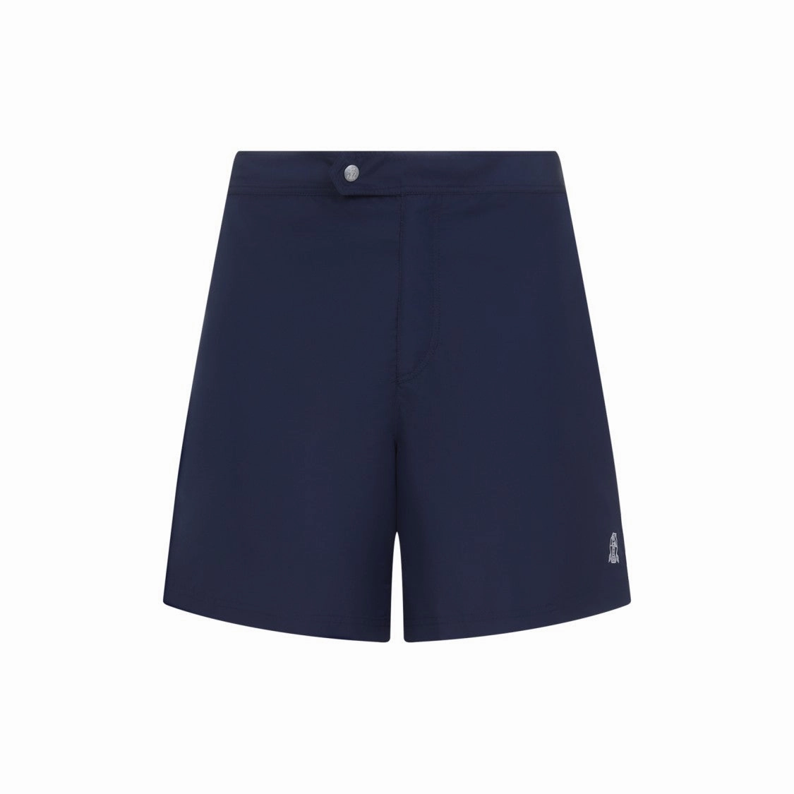 Classic Blue Swim Shorts With Subtle Logo Detail mens full coverage swimwear, stylish mens swim trunks
