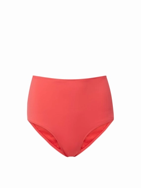 Classic High Waist Bottom Coral Red high waist swimwear women, swimsuit for women beachwear