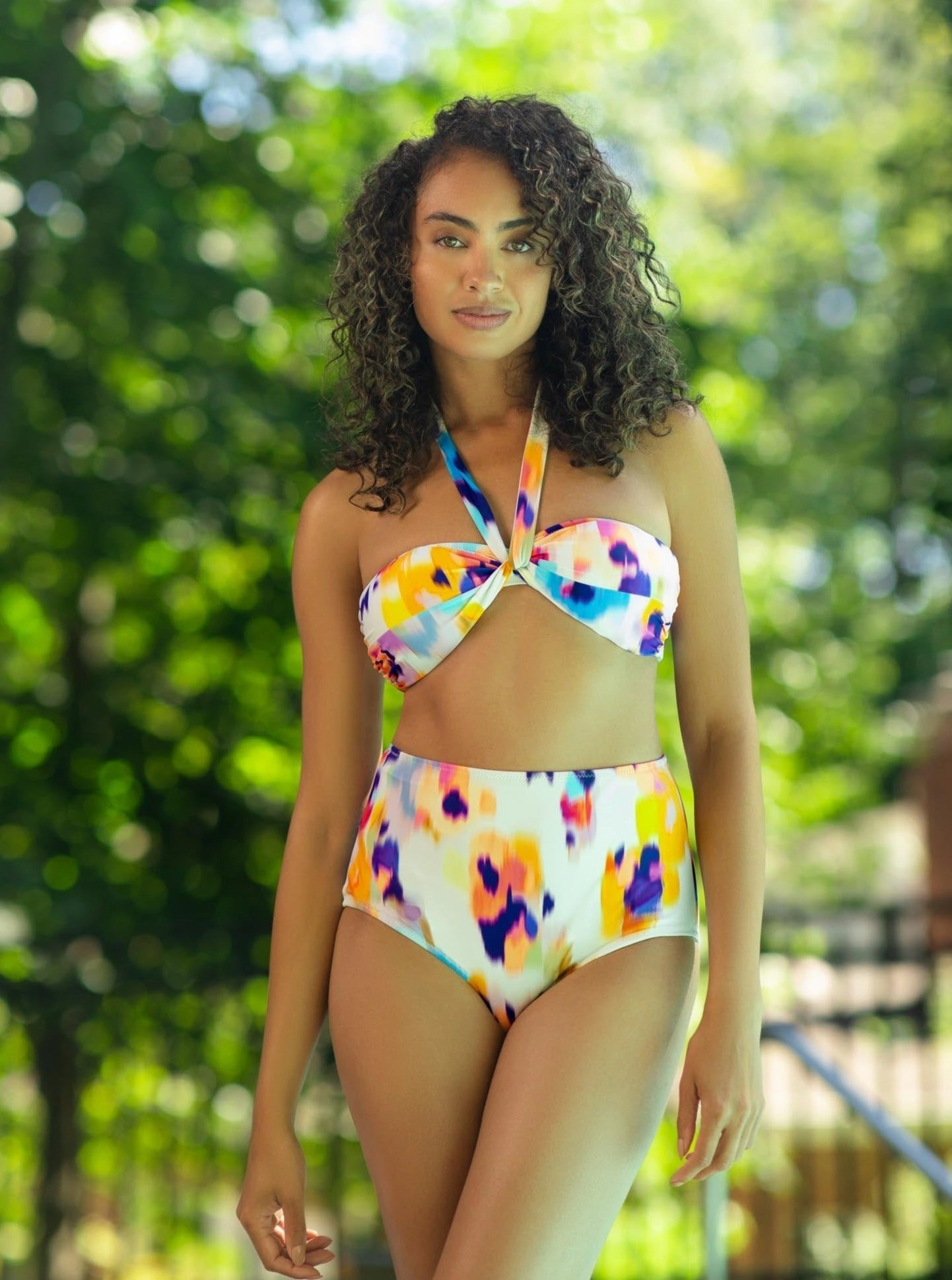Classic High Waist Bottom Floral Ikat