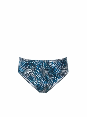 Classic Midrise Bottom Abstract Wave high waist swimwear women, swimsuit for women beachwear