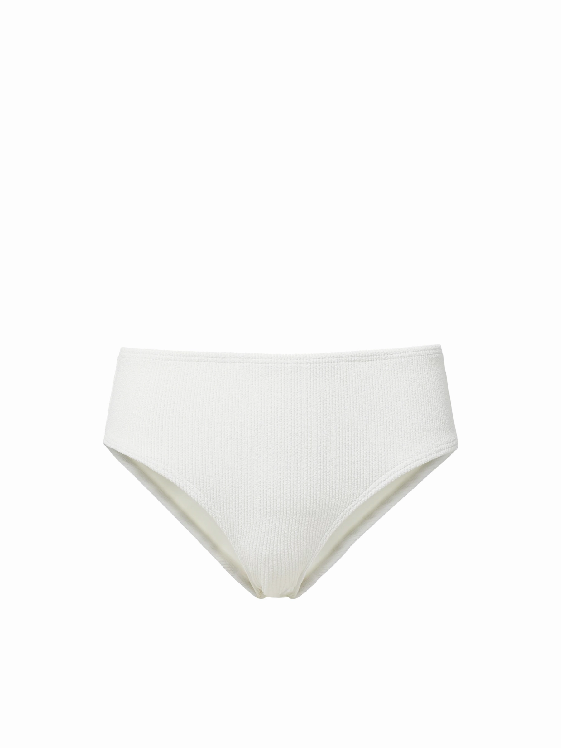 Classic Midrise Bottom Ivory Texture high waist swimwear women, swimsuit for women beachwear