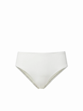 Classic Midrise Bottom Ivory Texture high waist swimwear women, swimsuit for women beachwear