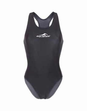Classic Open Back Ladies Swimsuit - Black aquafeel swimming gear, aquafeel performance swimwear