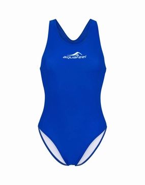 Classic Open Back Ladies Swimsuit - Royal Blue aquafeel swimming gear, aquafeel performance swimwear
