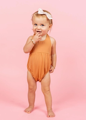 Clay | Baby Romper One-Piece girls full coverage swimwear, kids swimwear for pool