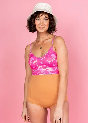 Clay | Extended High-Waisted Bottoms elastic waistband swim bottoms, mix-and-match bikini bottoms