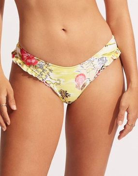 Coast to Coast High Cut Rio Bikini Pant - Wild Lime adjustable swim bottoms women, flattering bikini bottoms