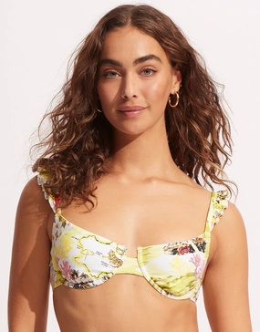 Coast to Coast Underwire Bra Bikini Top - Wild Lime full coverage swim tops, cute bikini tops