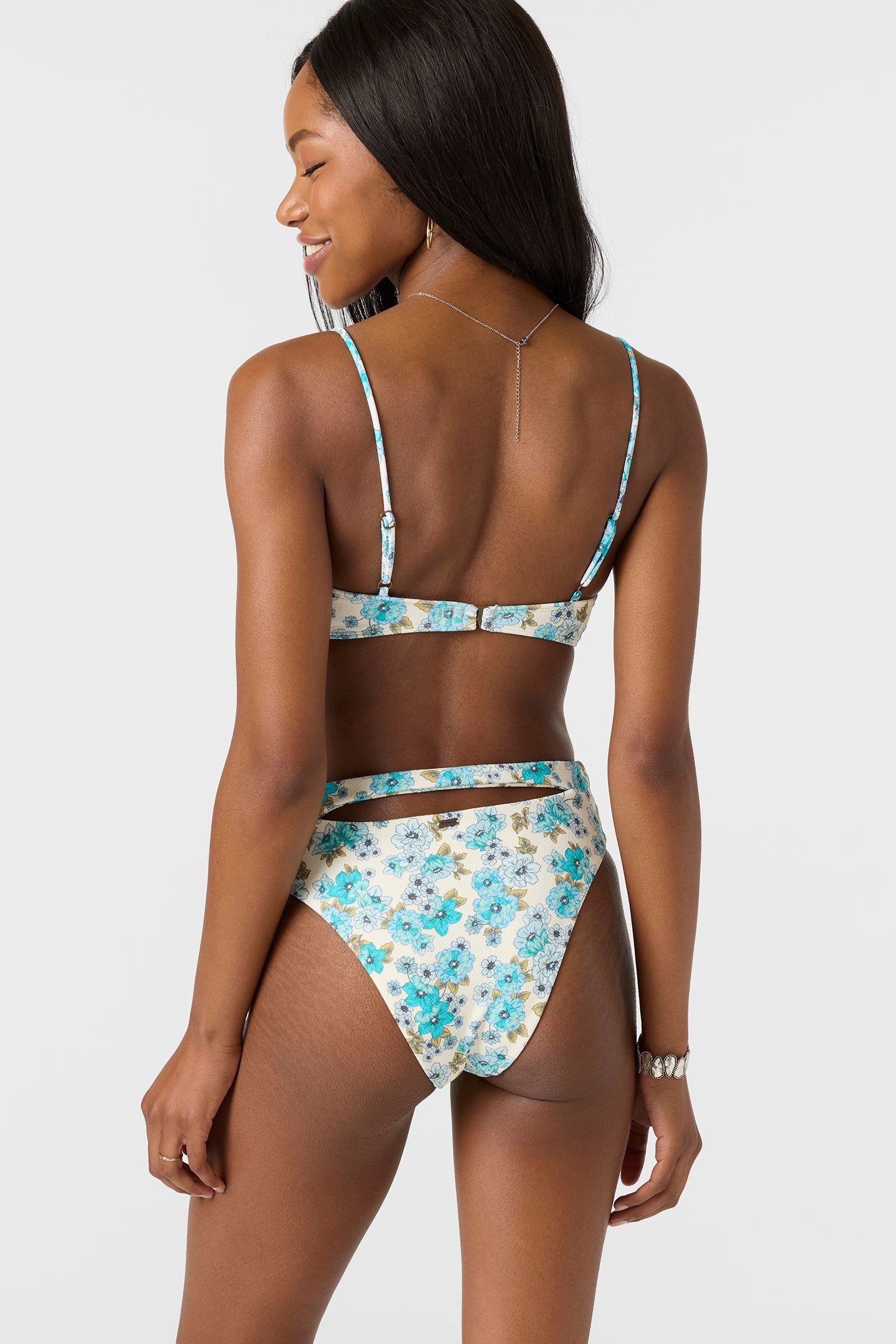 COASTAL FLORAL MAXWELL CHEEKY BOTTOMS classic women's swimwear, everyday swimwear for ladies
